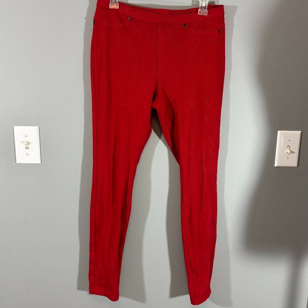 Women's Red Skinny Jean Pull on Jeggings Size Medium